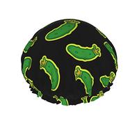 Pickles Bonnet de Douche Champignon Magique Bonnets de Bain Réutilisables pour Femmes Cheveux Longs Double Couche Imperméable Bain Douche Chapeau Protecteur de Cheveux pour Enfants Filles Femmes 1 Pac