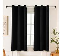 Pickluc Lot de 2 rideaux occultants à œillets pour chambre à coucher, fonctions isolation thermique et réduction du bruit, 106,7 cm de large x 160 cm de long, noir