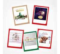 PICKMOTION Lot de 6 cartes de vœux photo Polaroid avec enveloppe de Noël Premium Instagram, cartes de Noël, cartes pliantes faites à la main, dictons amusants et motifs X-Mas, cartes de Noël