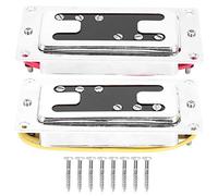 Pickup Guitare Mini 6 Cordes Aimanté, Accessoire Instrument Musique Argent, Résistance 12K - Léger et Durable, Compatibilité Élevée Guitare et Basse, Installation Facile (Mini micro LP 6 colonnes)