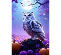 Picmondoo Peinture diamant - 50 x 75 cm - Avec pierres carrées en résine AB, strass et couleurs métalliques - Œuvre d'art pour adultes et enfants (veilleur de nuit)