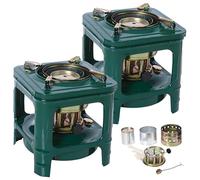 Picnic Burner Furnace, 8-Wick Portable Camping Stove, Multi-Fuel Kerosene Diesel Alcohol Burner, Compact Outdoor Cookware for Backpacking Hiking Adventure Camping, Emergency Heater (2 PCS)