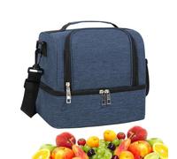 Picnic Cooler Bag, Leak Proof Lunch Tote, Insulated Portable Pouch with 12 inches Width, Waterproof Beverage Carrier for Beach, Camping, Work, School, Party, Men, Women, Students Outdoor - Gray