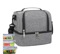 Picnic Cooler Bag, Leak Proof Lunch Tote, Insulated Portable Pouch with 12 Inches Width, Waterproof Beverage Carrier for Beach, Camping, Work, School, Party, Men, Women, Students Outdoor - Gray