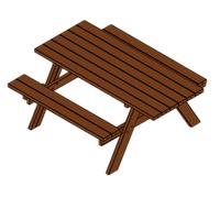 PICNIC OASI INCLUSIVE banc et table en bois, 177x153x74 cm