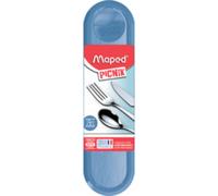 Maped Picnik Adulte - Ensemble de Couverts Transportables - Acier inoxydable -Boite et Couverts Nomades, pour le Bureau et Déplacements - Facile à Nettoyer - Couverts en Inox - Boite Gris