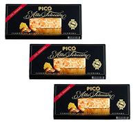 Picó - Le pack comprend 3 Turron de Alicante - Dur Nougat boîte noire - Qualité supreme 200gr