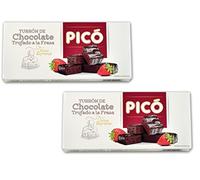 Picó - Pack comprend 2 Turron de chocolate trufado a la fresa - Nougats au chocolat truffés de fraises - Qualité suprême 200gr