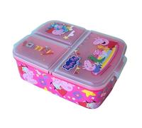 PICOBOX, Peppa Pig, Boite a Gouter Enfant, Peppa et Evie Pig Boite Repas Enfant avec 3 Compartiments, Lunch Box pour l'École, Déjeuners et Goûters, Réutilisable, Facile à Nettoyer, 17 x 14 x 5 cm