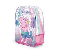 PICOBOX Sac à dos de plage transparent pour garçons et filles, sac anti-sable en PVC avec base en maille, Peppa Pig, MOYEN, Sac à dos de plage Peppa Pig