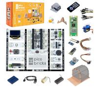 Picobricks Raspberry Pi Pico W Kit de démarrage avec 12 capteurs amovibles et guide d'apprentissage complet (français non garanti), kit Raspberry Pi, kit de démarrage Raspberry Pi, kit de codage DIY