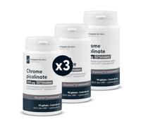 Picolinate de Chrome 9 Mois de Cure - 270 Gélules Végétales - 1 600 µg/jour dont 200 µg de Chrome Élément (500% des VNR) - Breveté CrPIX, Standard USP - Fabriqué en France - Compagnie des Sens
