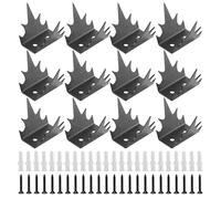 Picots de Sécurité Anti-Escalade pour Clôture | 12 Pièces Dispositif De Défense Renforcé | Pointe Métallique Anti-Vol Pour Mur Et Clôture - Pour Jardin Toit Balcon Porte Fenêtre Extérieure Anti-Intrus