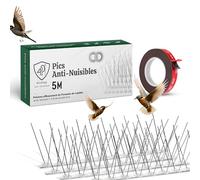 Picpige Pic Anti Pigeon - 5 Mètres - Acier Inoxydable - 5M de Double Face Inclus - Pique Anti Oiseaux -Anti nuisible pour Balcon,fenêtre,Toit- Antipigeon- Pic Anti Chat (5 Mètres)