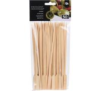 Maelsa® Lot de 50 Piques à brochettes, Amuse-Gueules, amuses-bouches en Bois, Bambou pour Barbecue, présentations culinaires - Longueur : 20 cm - Couleur : Bois Naturel - Quantité : 50 pièces