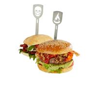 Pics à burgers TORRO, 2 pcs. (tête de mort + flamme)
