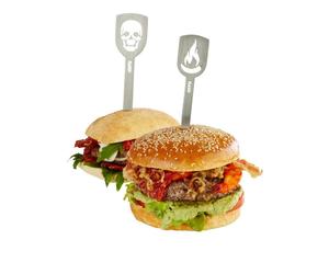 Pics à burgers TORRO, 2 pcs. (tête de mort + flamme)