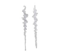 Pics à glace suspendus scintillants plastique blanc 24cm 8pc