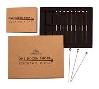 Pics cocktail courts A Bar Above - B tonnets m talliques pour garniture de boissons, brochettes de Bloody Mary, cocktails de crevettes et plus