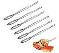 Pics de Fourchettes de Fruits de Mer, 6pcs Long Fourchettes à Escargots Acier Inoxydable Fourchette à Crabe Fourchette A Huitres