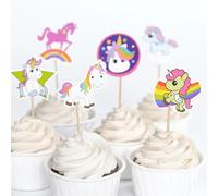 Pics De Gâteaux Cheval Licorne Pour Enfants 24 Pièces/Lot Décoration De Gâteau Mignon, Fournitures De Fête D'anniversaire Réception Cadeau Pour Bébé, Décoration De Fête De Noël