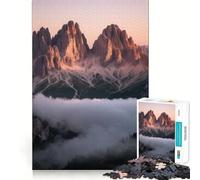 Pics de Montagne au-Dessus des Nuages Puzzle de 1000 pièces pour Adolescents Wise Think Toy Calm Fun Clear Cut Art Collectible (38x26cm)