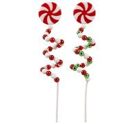 Pics de Noël,Choix bouclés de Noël,Décorations d'arbre de Noël en forme de bonbon, tiges incurvées - Bâtons décoratifs de disposition de scène d'ornement de sucette de vacances pour le nouvel an d'hiv