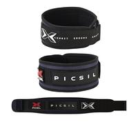 PICSIL - Ceinture Powerlifting en Cuir Synthétique, Support Lombaire pour Squat, Développé Couché et Deadlift, Réglable avec Velcro (Bleu, XL)
