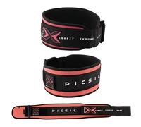 PICSIL - Ceinture Powerlifting en Cuir Synthétique, Support Lombaire pour Squat, Développé Couché et Deadlift, Réglable avec Velcro (Corail, XL)