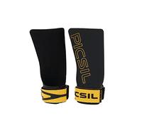 PICSIL - Maniques Golden Eagle, Résistance et Durabilité Maximales, Grips Professionnels avec Magnésie, pour Cross Training, Calisthenics, Musculation, Fitness (Or, G)