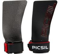 PICSIL - Maniques RX, Grips Professionnels en Fibre de Carbone, Fins et Résistants, avec Magnésie, pour Cross Training, Gymnastique et Calisthenics, sans Trous (Rouge, G)