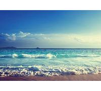 PICSonPAPER Poster de qualité supérieure - Plage des Seychelles au coucher du soleil - 100 cm de large x 70 cm de haut - Décoration murale - Impression d'art - Impression d'art - Impression d'art -