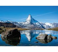 PICSonPAPER Poster Matterhorn Suisse 100 cm de large x 70 cm de haut, montagne, alpinisme, lac, nature
