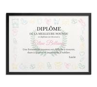 Pictalia - Cadre Personnalisé, Cadeau Nounou Personnalisé, Cadeau Assistante Maternelle Original, Cadre Nourrice Fin de Contrat, Merci Nounou, Cadeaux Assistante Maternelle, Idees Cadeaux Nourrice