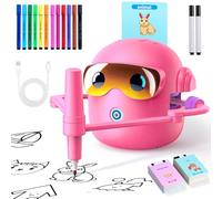 Pictobot Robot Dessinateur Enfant, Doodle Bot, Drawing Robot, Le-Compagnon-Creatif-Des-Enfants, Avec Stylo & 100 Carte, Stimule Sa Logique, Développe Sa Patience Et Renforce Sa Créativité (Rose)
