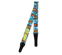 Pictogogo Sangle de Guitare Personnalisée - Pour Guitare Électrique, Basse ou Classique - Texte ou Graphique au Choix, Similicuir Végan, Fabrication UE, Porte-Plectre - Sangle Imprimée (Pop art)