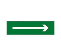Pictogramme FLECHE VERS LA DROITE (Q0333). Signalisation Porte - 170 X 50 mm - Autocollant souple ou plaque alu brossé 2mm. - Adhésif aspect aluminium brossé - Adhésif aspect aluminium brossé -