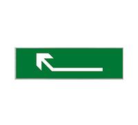 Pictogramme FLECHE VERS LE HAUT A GAUCHE(Q0335). Signalisation Porte - 170 X 50 mm - Autocollant souple ou plaque alu brossé 2mm. - Adhésif aspect aluminium brossé - Adhésif aspect aluminium brossé -