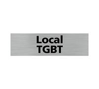 Pictogramme LOCAL TGBT (Q0152). Signalisation Porte - 170 X 50 mm - Autocollant souple ou plaque alu brossé 2mm. - Adhésif aspect aluminium brossé - Adhésif aspect aluminium brossé -