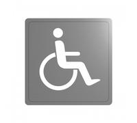 Pictogramme mural autocollant en inox 304 satiné pour sanitaires - silhouette PMR DELABIE