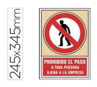 Pictogramme syssa signal d'interdiction de passage interdit à toute personne extérieure à l'entreprise en PVC 245 x 345 mm