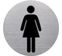 Pictogramme 'the badge' WC-Femmes, rond, argent