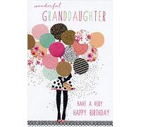 Pictura Patterned Balloon Bouquet Sara Miller Birthday Card for Granddaughter