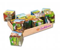 Picture Cube en bois - 12 cubes, 6 motifs