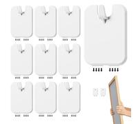 Picture Frame, Adhesive Picture Hooks, 10-Piece No-Drill Wall Mount Set, Strong Canvas Photo Holder for Drywall, Room, Dorm, Apartment, School, Hotel Decor, 2.6x2.01 Inches