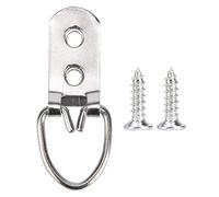 Picture Frame Hangers 50Pcs | Robust Iron Wall Hanging Hooks for Art / Paintings / Mirrors | 5 Sizes 22 - 53mm with Screws | Protective Photo Frame Hardware (A)