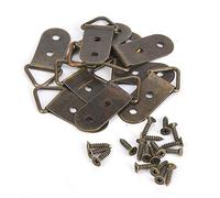 Picture Frame Hangers 50Pcs | Robust Iron Wall Hanging Hooks for Art / Paintings / Mirrors | 5 Sizes 22 - 53mm with Screws | Protective Photo Frame Hardware (Type E)