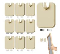 Picture Frame Hangers with Adhesive, 10 Piece Wall Hook Set for Hanging Artwork Photo Posters, Easy Wall Mount Hardware for Room Decor Apartment Dorm School Home Use on Drywall or Smooth Surfaces