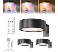 Picture Lights for Wall, éclairage Tableau Sans Fil, Rechargeable Lumiere Murale Sans Fil, éclairage LED Sans Fil Pour Tableau, Avec 13 Modes D'éclairage, Avec Télécommande (3 couleurs (noir), 3Pcs)