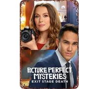 Picture Perfect Mysteries: Exit Stage Death Movie Poster rétro drôle en métal Décoration murale d'extérieur 20,3 x 30,5 cm